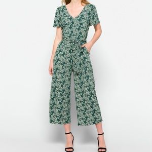 Kaileigh Kennedy Knit Crop Jumpsuit with versatile belt/tie and pockets- Medium